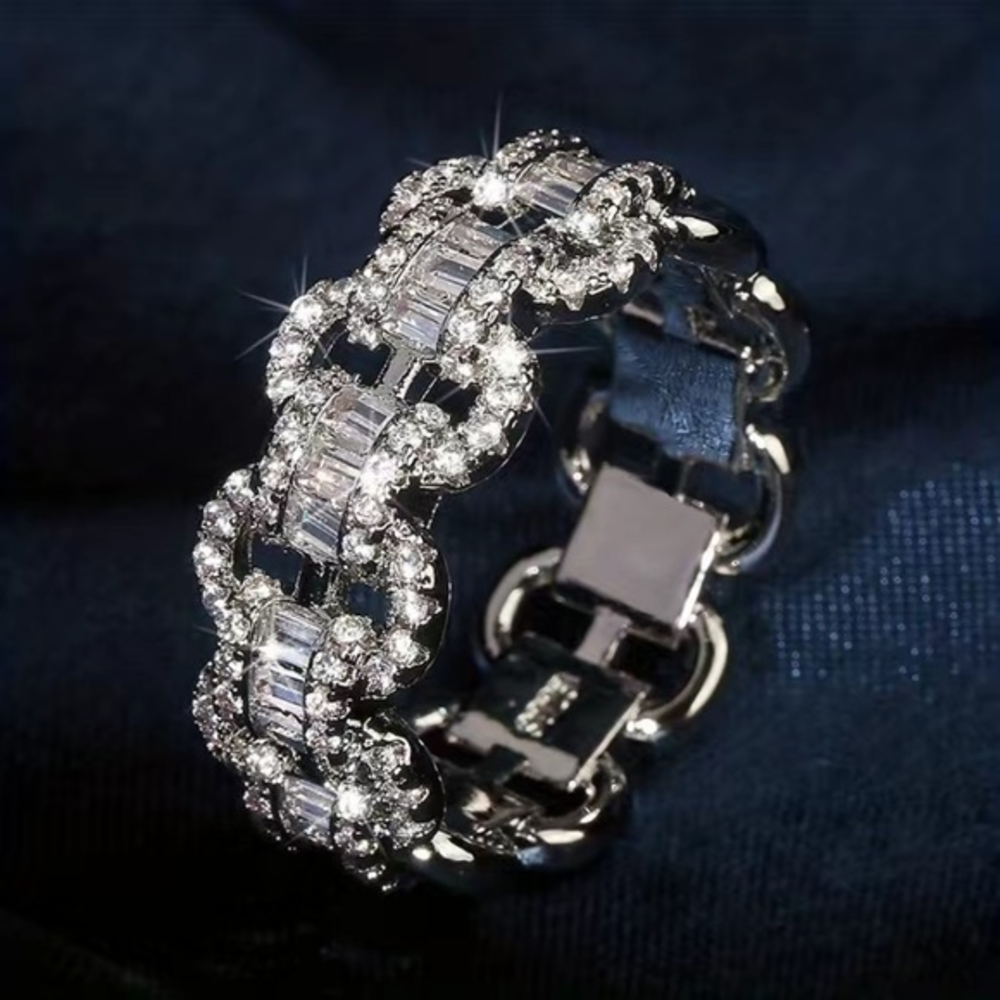 Party favors chunky chained cubic‎ zirconia band